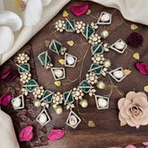 Stylish Floral Green Victorian Diamond Haram-VV1763
